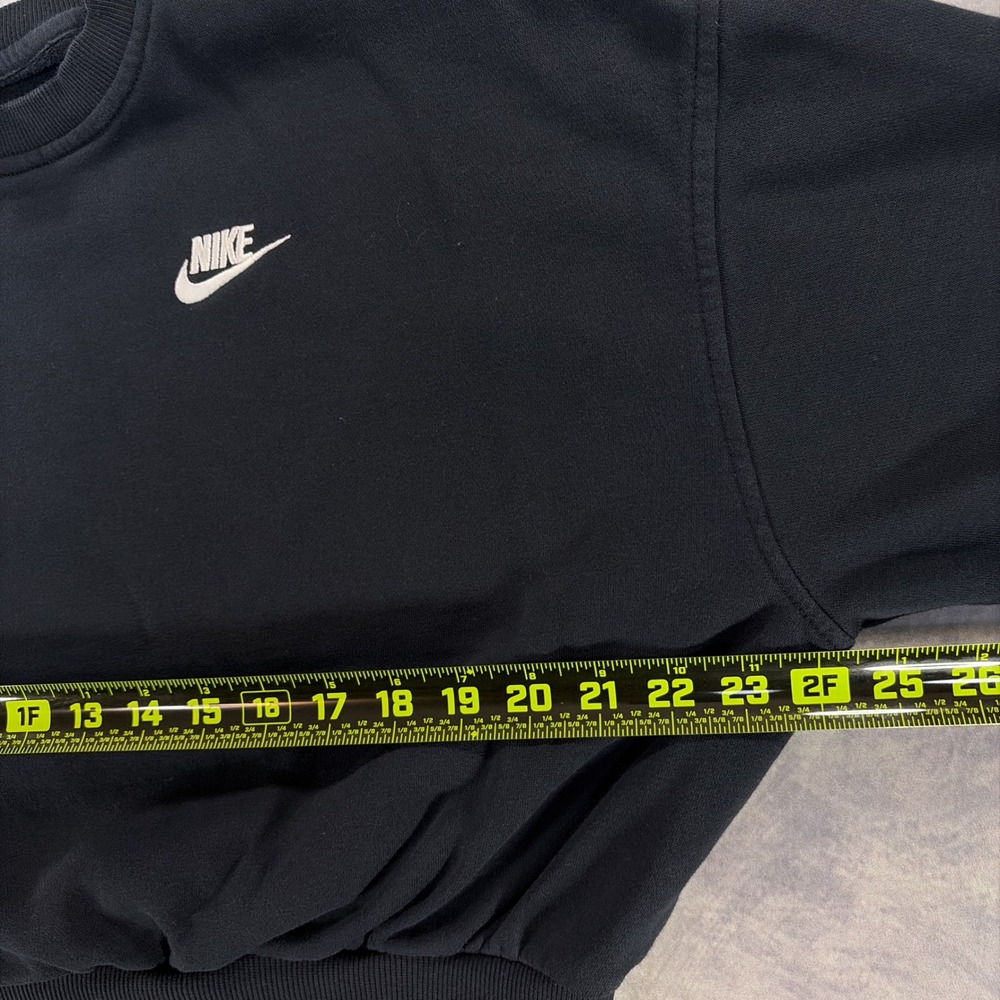 Nike Sweatshirt Womens Large Black Cropped Crewneck Fleece Pullover Logo - Picture 6 of 7